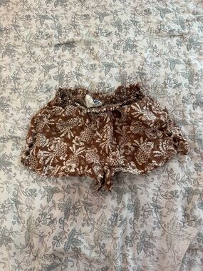 Brown Floral Print Women’s Comfy Shorts